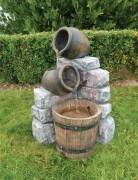 Medium 2 Pots & Wooden Barrel